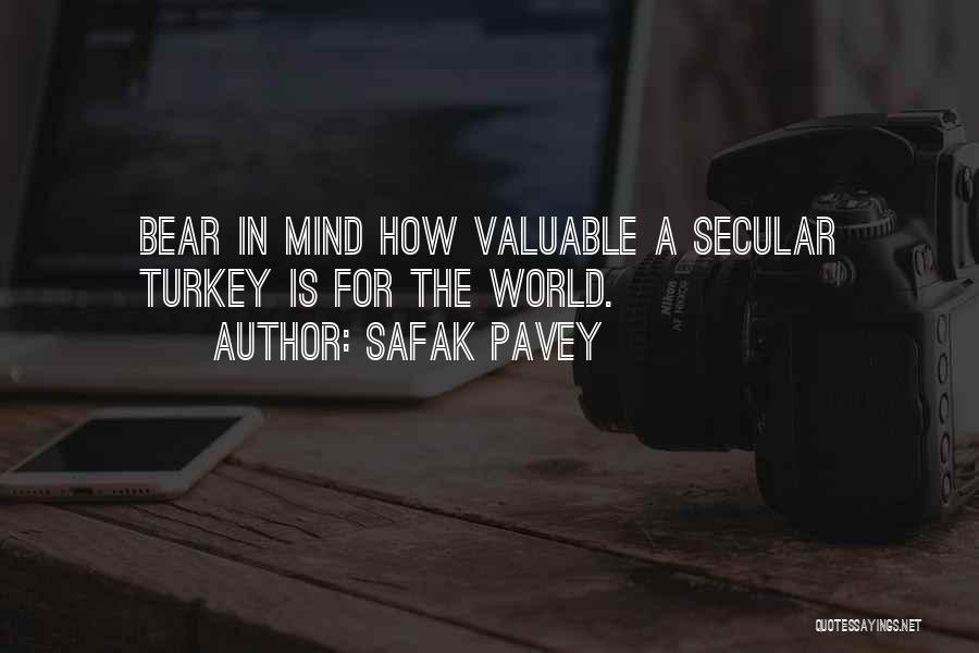 Safak Pavey Quotes: Bear In Mind How Valuable A Secular Turkey Is For The World.