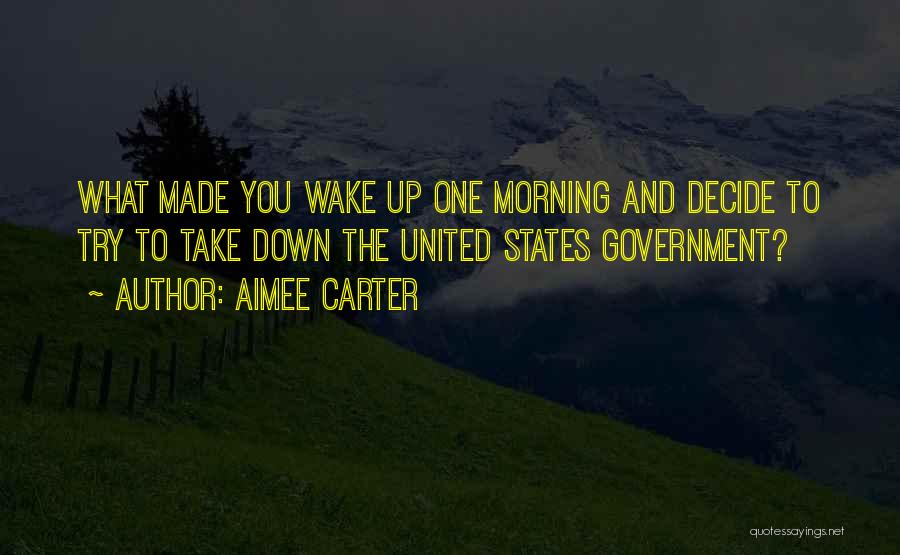 Aimee Carter Quotes: What Made You Wake Up One Morning And Decide To Try To Take Down The United States Government?