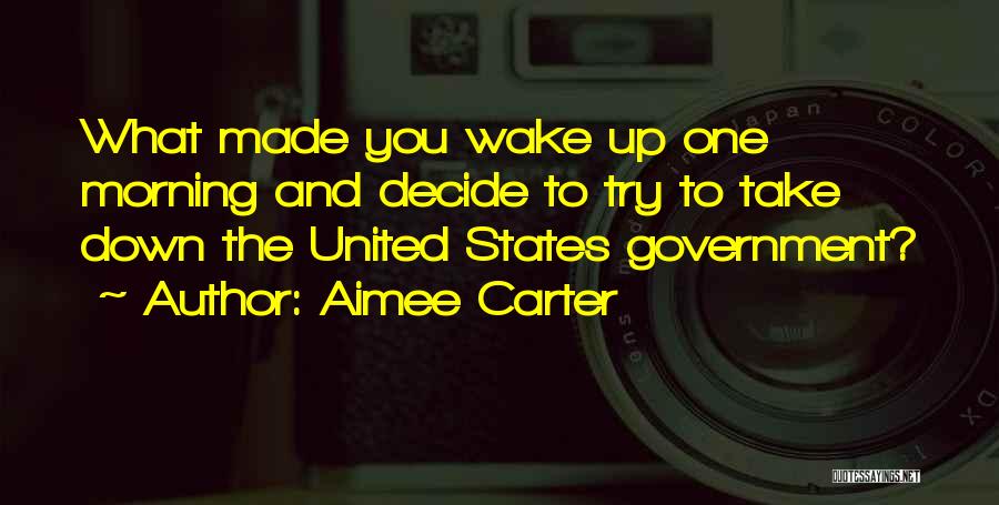 Aimee Carter Quotes: What Made You Wake Up One Morning And Decide To Try To Take Down The United States Government?