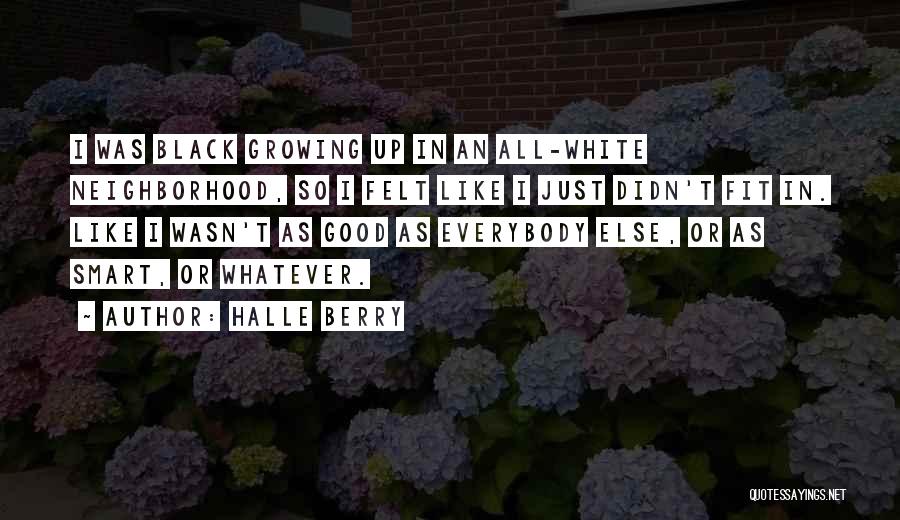 Halle Berry Quotes: I Was Black Growing Up In An All-white Neighborhood, So I Felt Like I Just Didn't Fit In. Like I