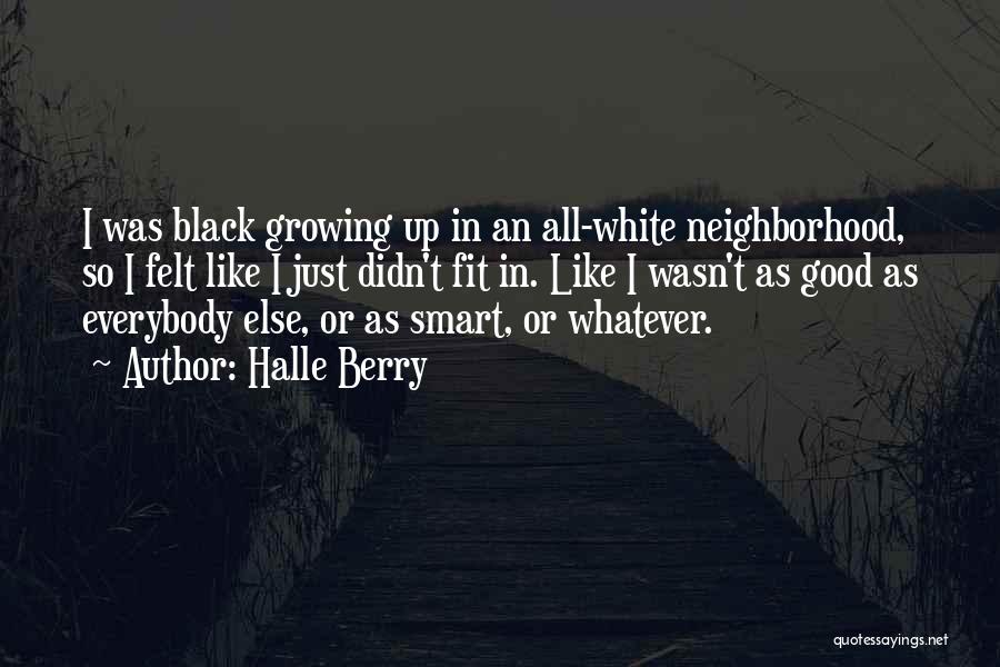Halle Berry Quotes: I Was Black Growing Up In An All-white Neighborhood, So I Felt Like I Just Didn't Fit In. Like I