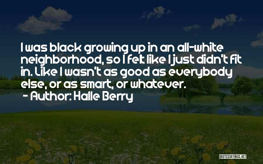 Halle Berry Quotes: I Was Black Growing Up In An All-white Neighborhood, So I Felt Like I Just Didn't Fit In. Like I