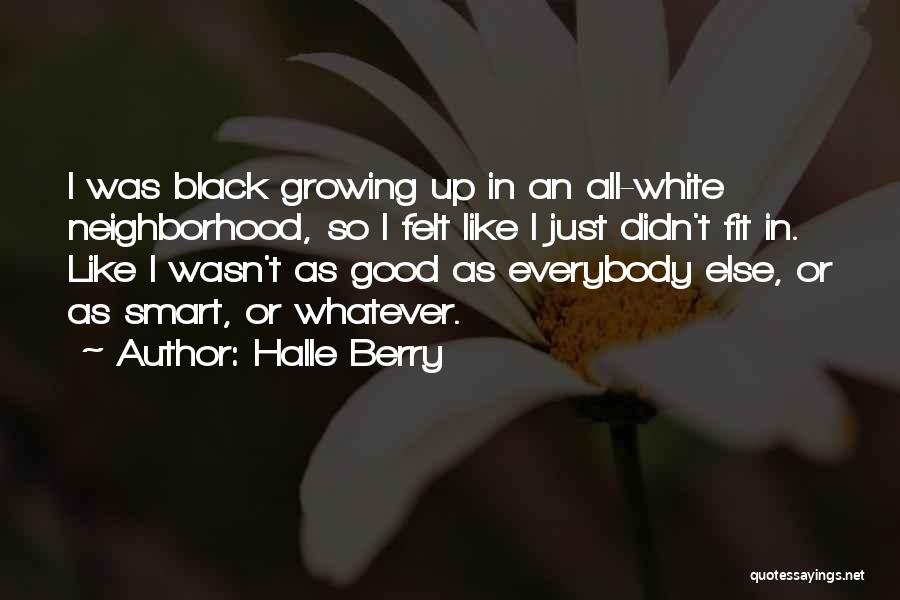 Halle Berry Quotes: I Was Black Growing Up In An All-white Neighborhood, So I Felt Like I Just Didn't Fit In. Like I