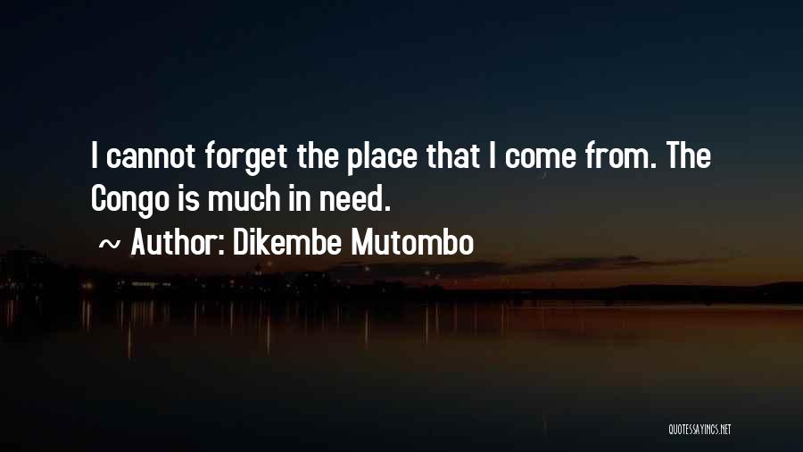 Dikembe Mutombo Quotes: I Cannot Forget The Place That I Come From. The Congo Is Much In Need.