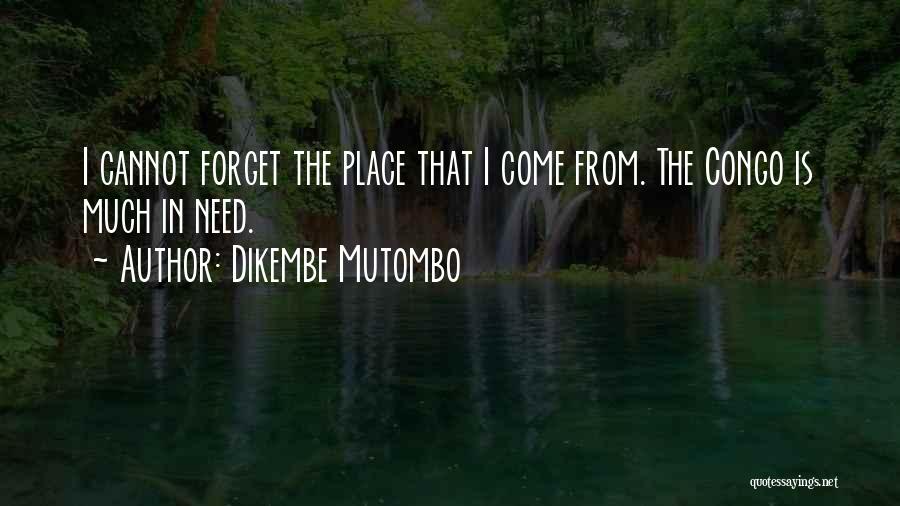 Dikembe Mutombo Quotes: I Cannot Forget The Place That I Come From. The Congo Is Much In Need.