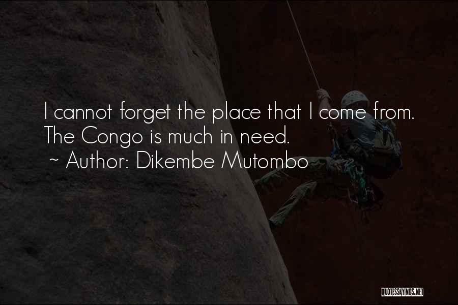 Dikembe Mutombo Quotes: I Cannot Forget The Place That I Come From. The Congo Is Much In Need.