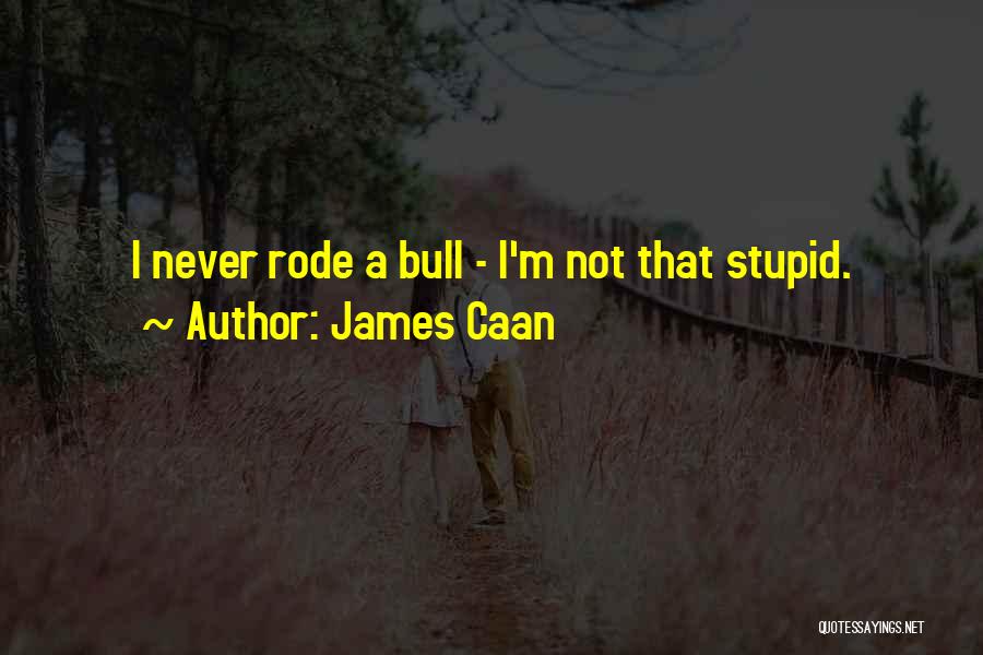 James Caan Quotes: I Never Rode A Bull - I'm Not That Stupid.