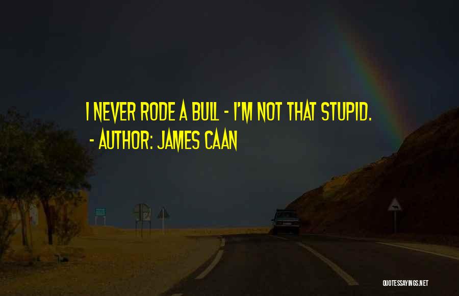 James Caan Quotes: I Never Rode A Bull - I'm Not That Stupid.