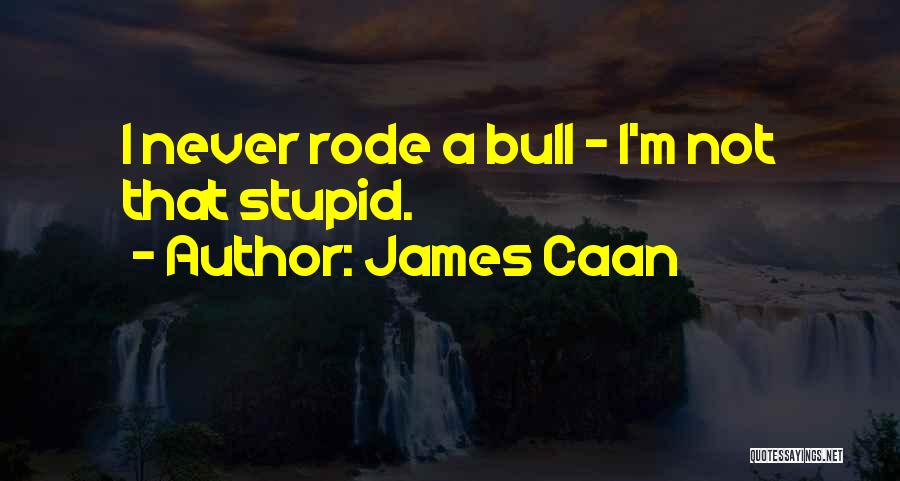 James Caan Quotes: I Never Rode A Bull - I'm Not That Stupid.