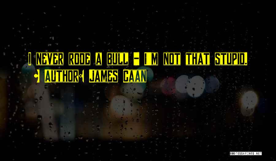 James Caan Quotes: I Never Rode A Bull - I'm Not That Stupid.