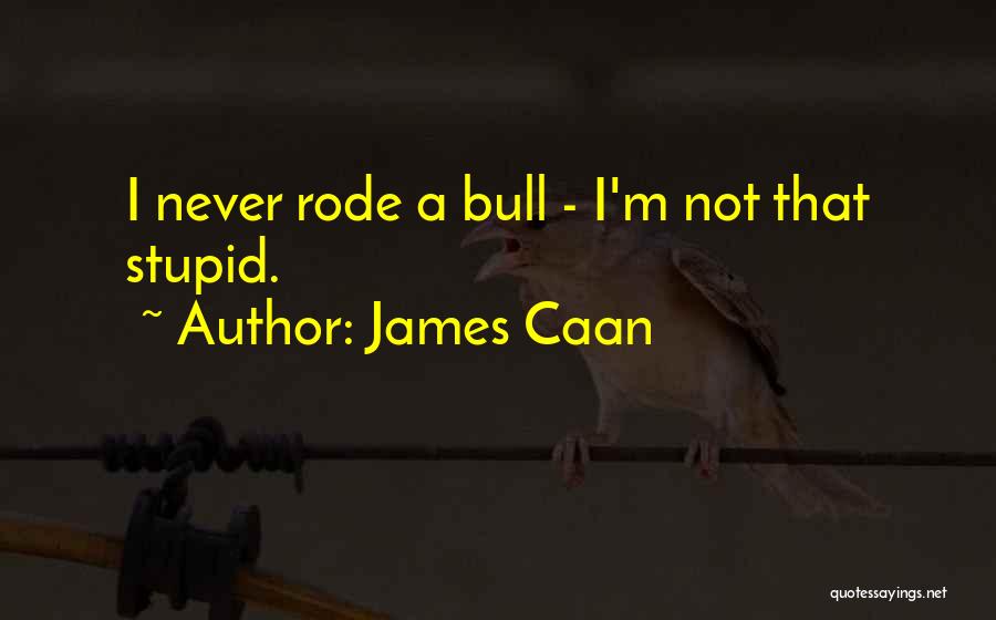 James Caan Quotes: I Never Rode A Bull - I'm Not That Stupid.