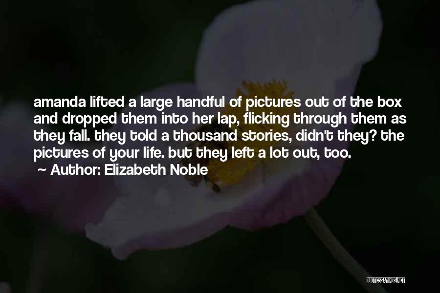 Elizabeth Noble Quotes: Amanda Lifted A Large Handful Of Pictures Out Of The Box And Dropped Them Into Her Lap, Flicking Through Them