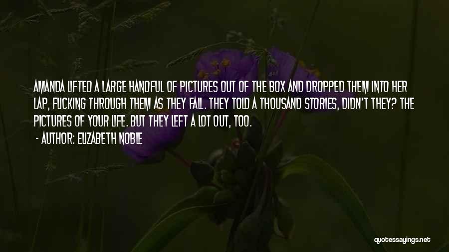 Elizabeth Noble Quotes: Amanda Lifted A Large Handful Of Pictures Out Of The Box And Dropped Them Into Her Lap, Flicking Through Them