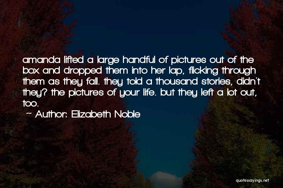 Elizabeth Noble Quotes: Amanda Lifted A Large Handful Of Pictures Out Of The Box And Dropped Them Into Her Lap, Flicking Through Them