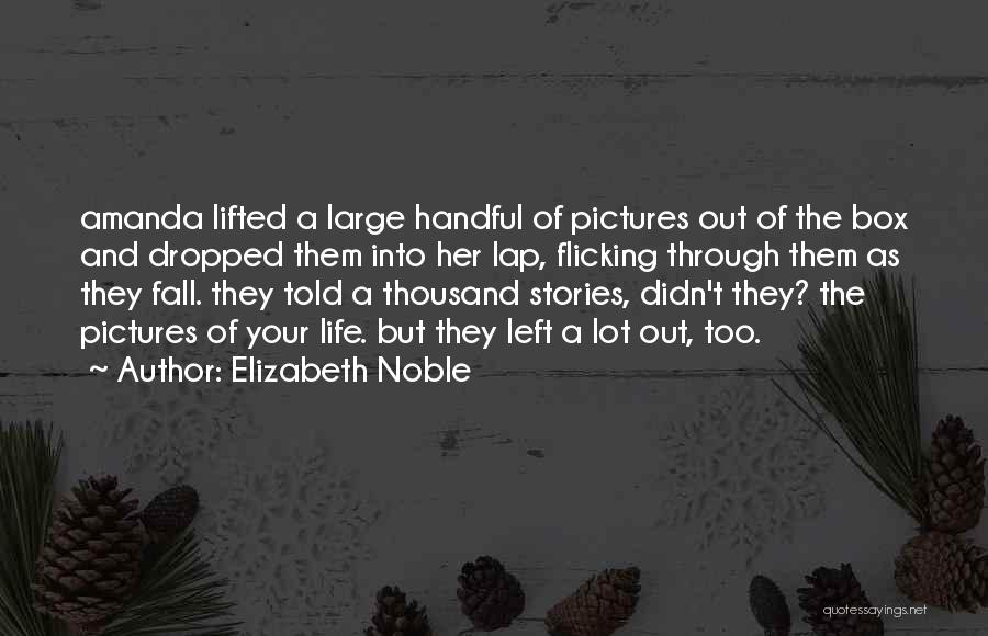 Elizabeth Noble Quotes: Amanda Lifted A Large Handful Of Pictures Out Of The Box And Dropped Them Into Her Lap, Flicking Through Them