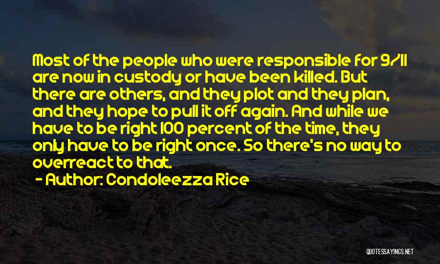 Condoleezza Rice Quotes: Most Of The People Who Were Responsible For 9/11 Are Now In Custody Or Have Been Killed. But There Are