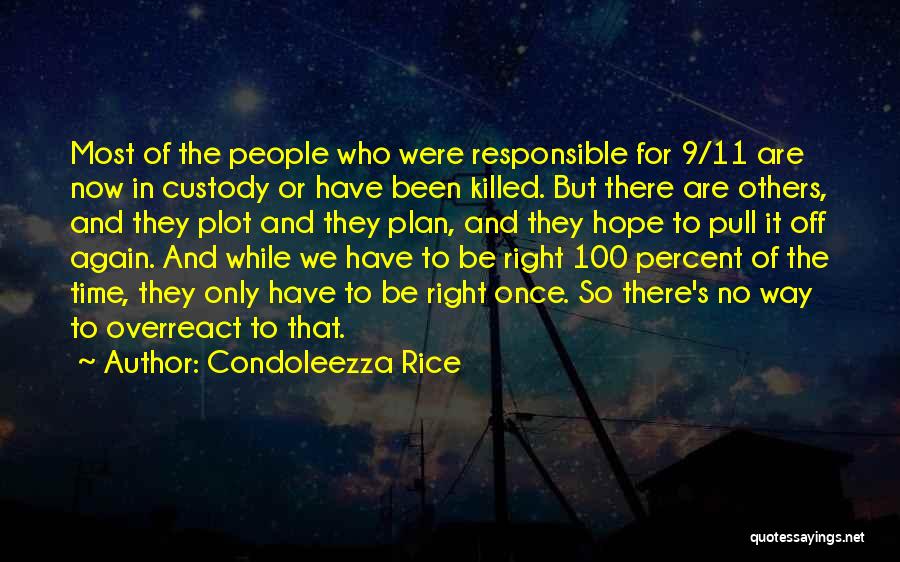 Condoleezza Rice Quotes: Most Of The People Who Were Responsible For 9/11 Are Now In Custody Or Have Been Killed. But There Are