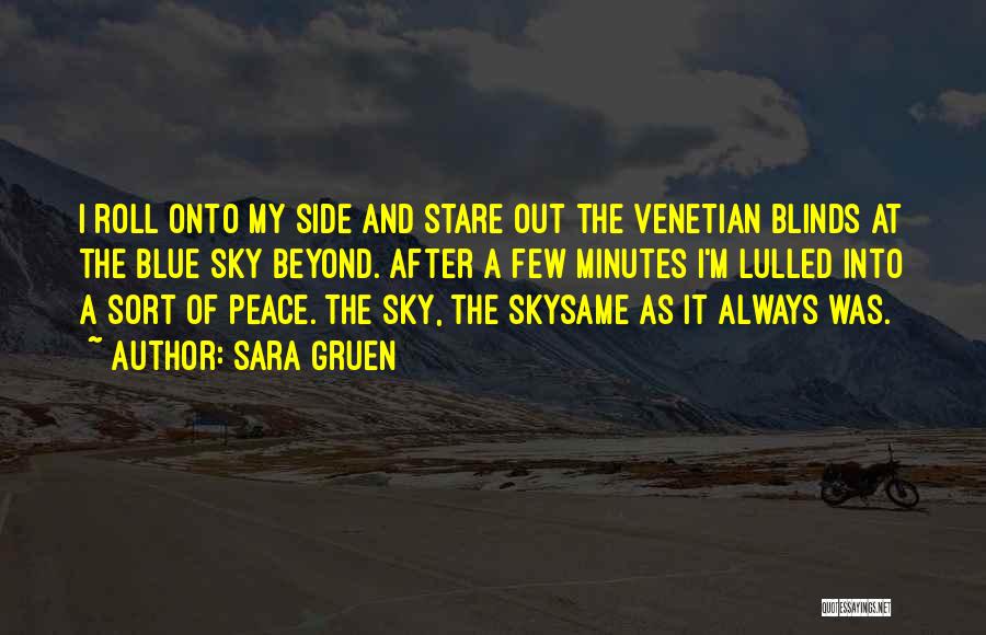 Sara Gruen Quotes: I Roll Onto My Side And Stare Out The Venetian Blinds At The Blue Sky Beyond. After A Few Minutes