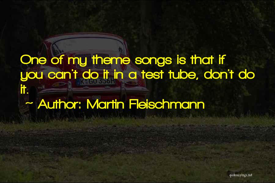 Martin Fleischmann Quotes: One Of My Theme Songs Is That If You Can't Do It In A Test Tube, Don't Do It.