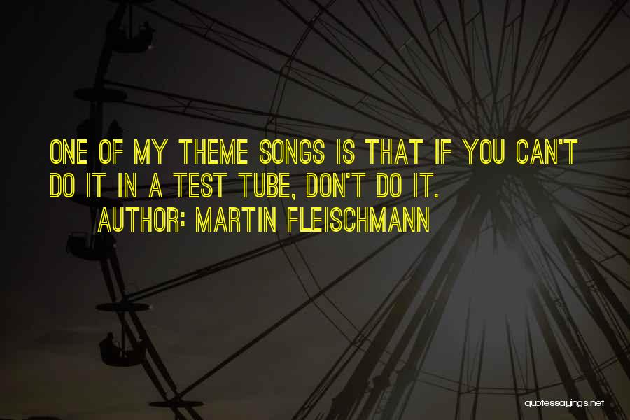 Martin Fleischmann Quotes: One Of My Theme Songs Is That If You Can't Do It In A Test Tube, Don't Do It.