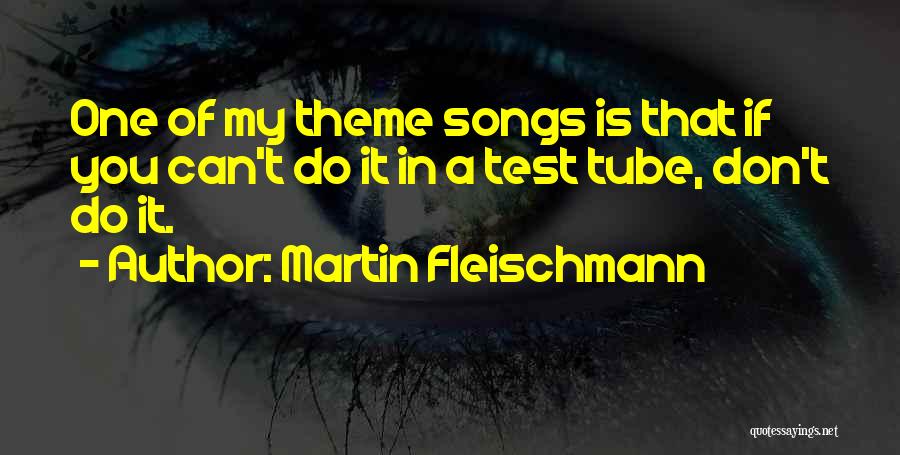 Martin Fleischmann Quotes: One Of My Theme Songs Is That If You Can't Do It In A Test Tube, Don't Do It.