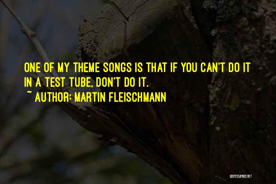 Martin Fleischmann Quotes: One Of My Theme Songs Is That If You Can't Do It In A Test Tube, Don't Do It.