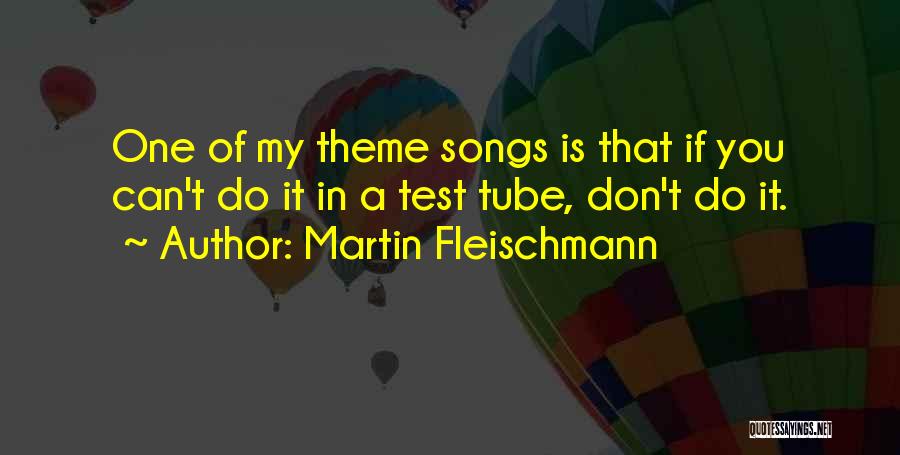 Martin Fleischmann Quotes: One Of My Theme Songs Is That If You Can't Do It In A Test Tube, Don't Do It.