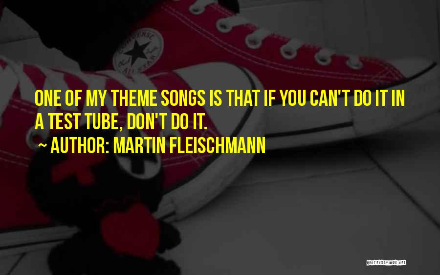 Martin Fleischmann Quotes: One Of My Theme Songs Is That If You Can't Do It In A Test Tube, Don't Do It.