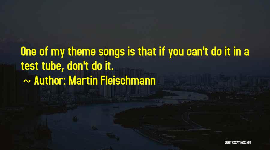 Martin Fleischmann Quotes: One Of My Theme Songs Is That If You Can't Do It In A Test Tube, Don't Do It.