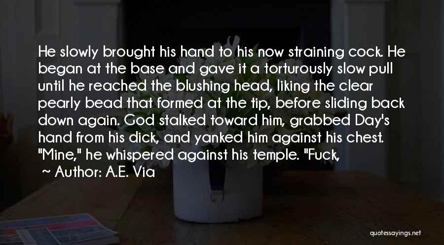 A.E. Via Quotes: He Slowly Brought His Hand To His Now Straining Cock. He Began At The Base And Gave It A Torturously