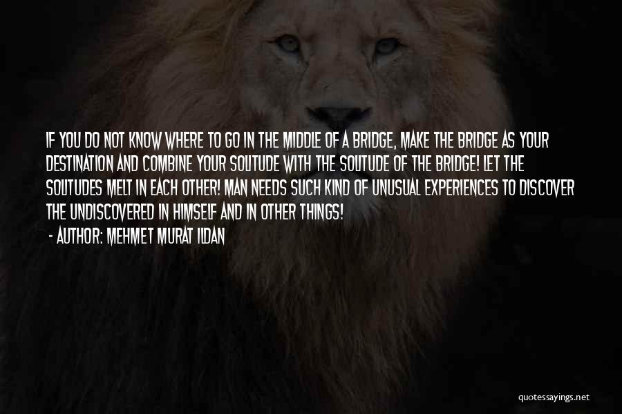 Mehmet Murat Ildan Quotes: If You Do Not Know Where To Go In The Middle Of A Bridge, Make The Bridge As Your Destination