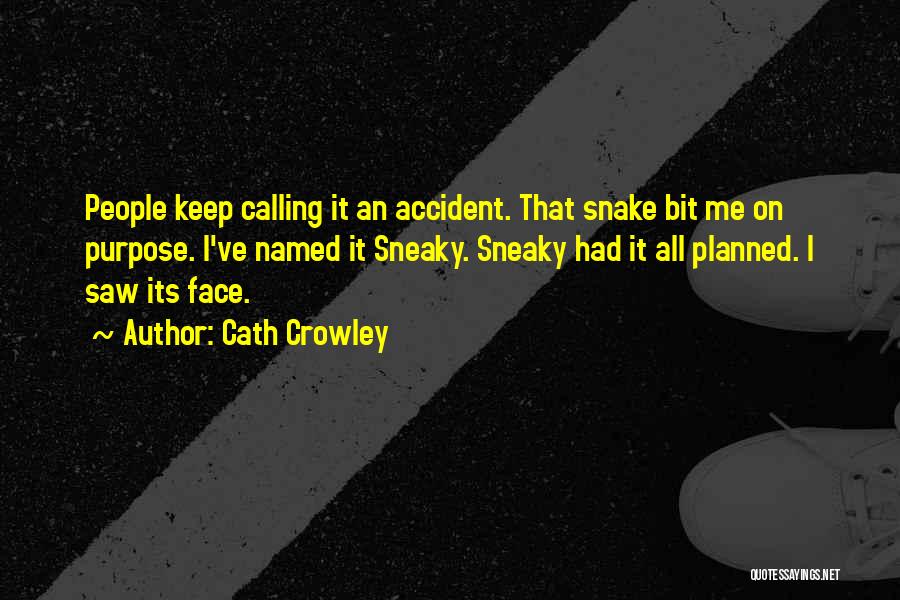 Cath Crowley Quotes: People Keep Calling It An Accident. That Snake Bit Me On Purpose. I've Named It Sneaky. Sneaky Had It All