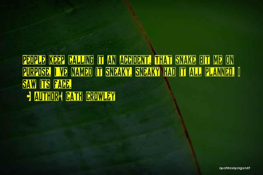 Cath Crowley Quotes: People Keep Calling It An Accident. That Snake Bit Me On Purpose. I've Named It Sneaky. Sneaky Had It All