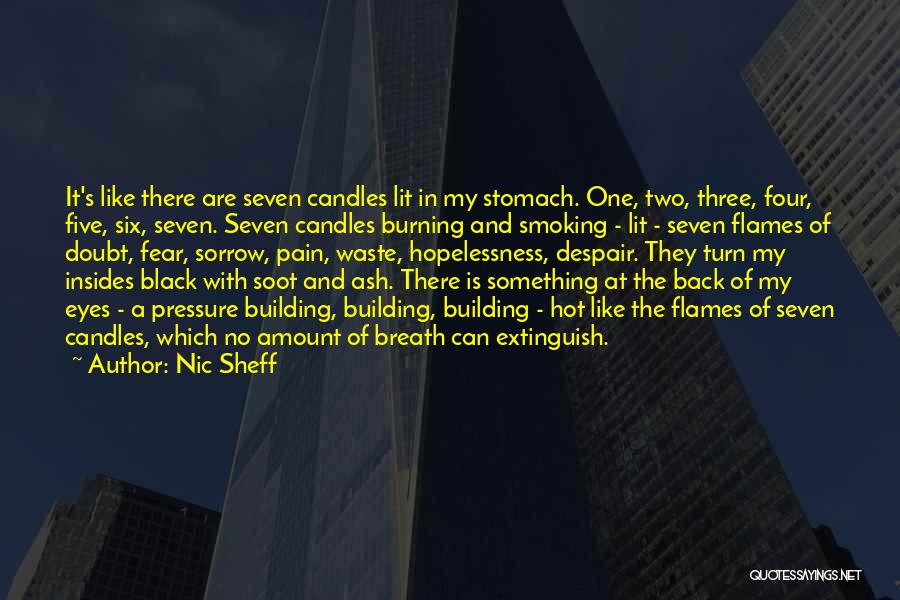 Nic Sheff Quotes: It's Like There Are Seven Candles Lit In My Stomach. One, Two, Three, Four, Five, Six, Seven. Seven Candles Burning