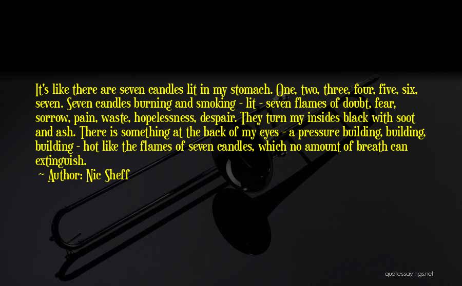 Nic Sheff Quotes: It's Like There Are Seven Candles Lit In My Stomach. One, Two, Three, Four, Five, Six, Seven. Seven Candles Burning