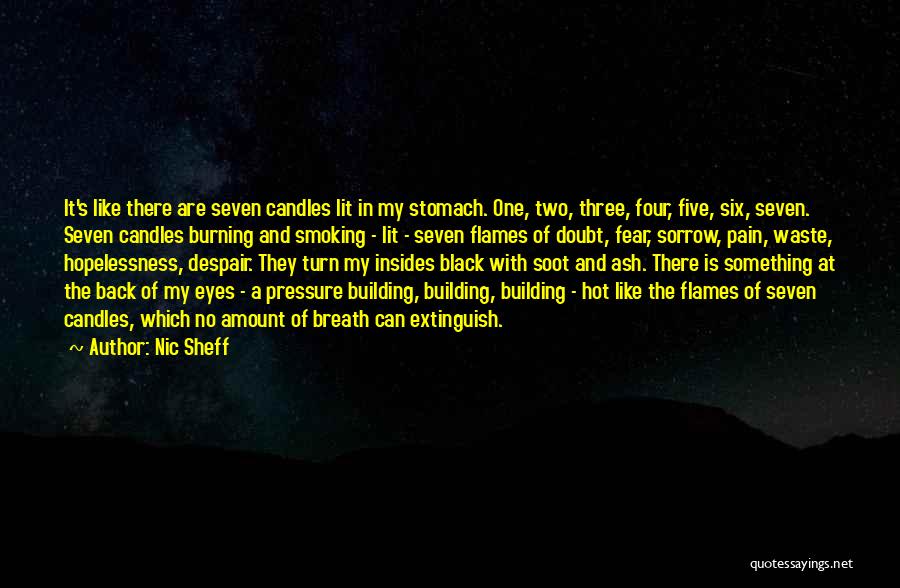 Nic Sheff Quotes: It's Like There Are Seven Candles Lit In My Stomach. One, Two, Three, Four, Five, Six, Seven. Seven Candles Burning