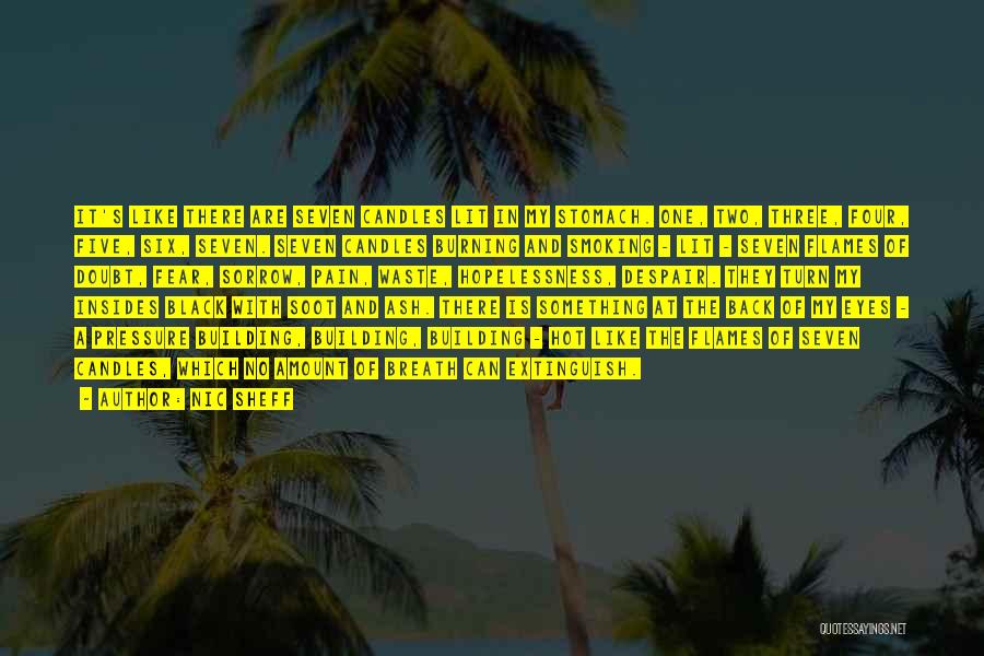 Nic Sheff Quotes: It's Like There Are Seven Candles Lit In My Stomach. One, Two, Three, Four, Five, Six, Seven. Seven Candles Burning