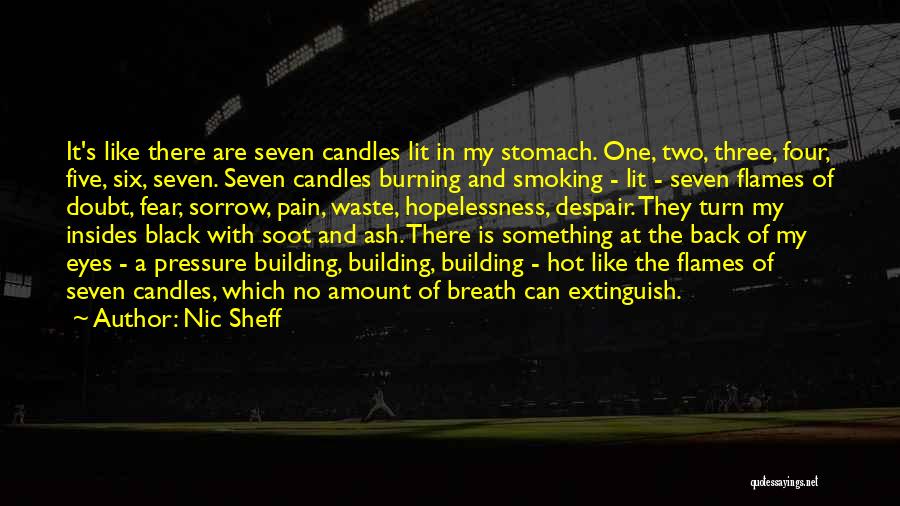 Nic Sheff Quotes: It's Like There Are Seven Candles Lit In My Stomach. One, Two, Three, Four, Five, Six, Seven. Seven Candles Burning