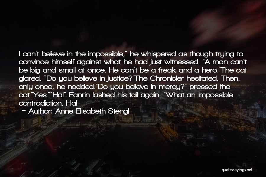 Anne Elisabeth Stengl Quotes: I Can't Believe In The Impossible, He Whispered As Though Trying To Convince Himself Against What He Had Just Witnessed.