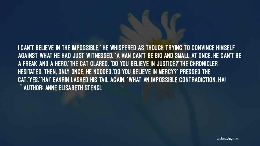 Anne Elisabeth Stengl Quotes: I Can't Believe In The Impossible, He Whispered As Though Trying To Convince Himself Against What He Had Just Witnessed.