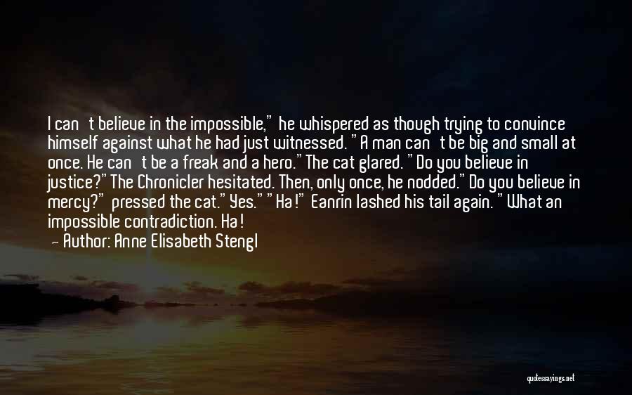 Anne Elisabeth Stengl Quotes: I Can't Believe In The Impossible, He Whispered As Though Trying To Convince Himself Against What He Had Just Witnessed.