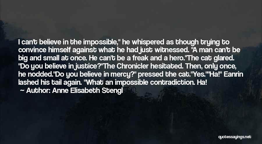 Anne Elisabeth Stengl Quotes: I Can't Believe In The Impossible, He Whispered As Though Trying To Convince Himself Against What He Had Just Witnessed.