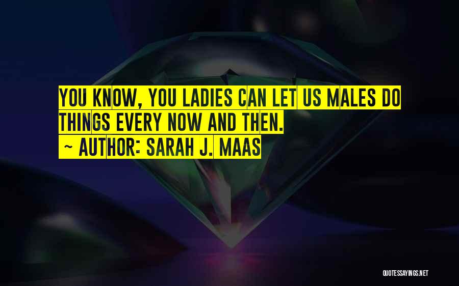 Sarah J. Maas Quotes: You Know, You Ladies Can Let Us Males Do Things Every Now And Then.