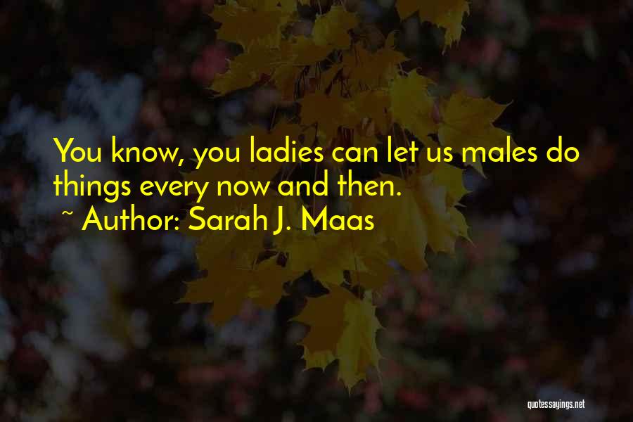 Sarah J. Maas Quotes: You Know, You Ladies Can Let Us Males Do Things Every Now And Then.