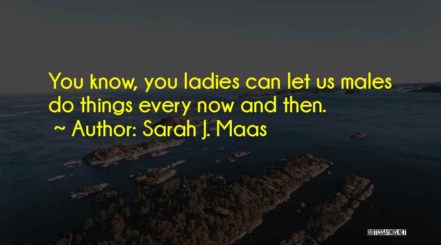 Sarah J. Maas Quotes: You Know, You Ladies Can Let Us Males Do Things Every Now And Then.