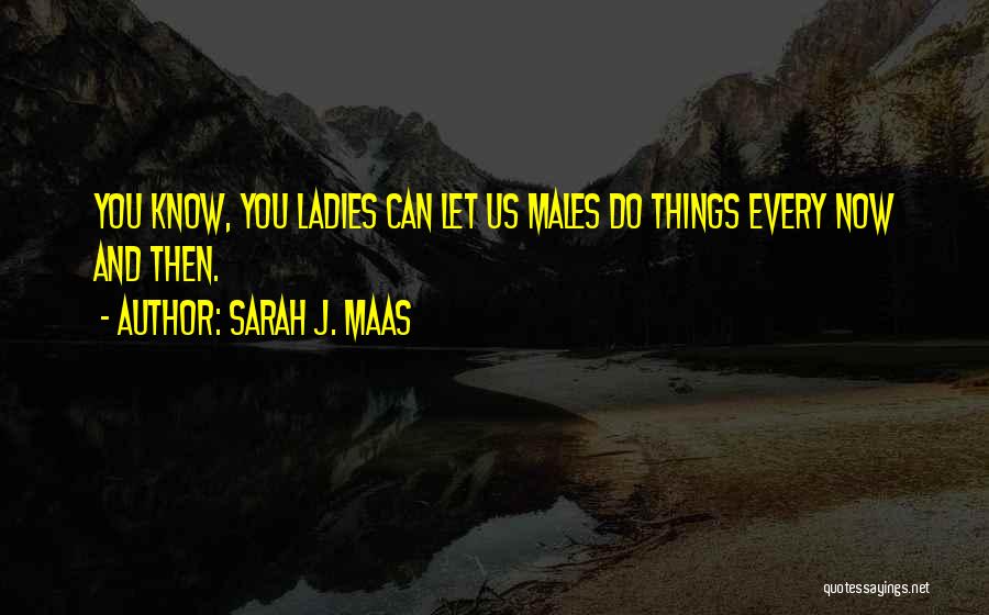 Sarah J. Maas Quotes: You Know, You Ladies Can Let Us Males Do Things Every Now And Then.