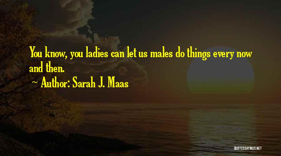 Sarah J. Maas Quotes: You Know, You Ladies Can Let Us Males Do Things Every Now And Then.