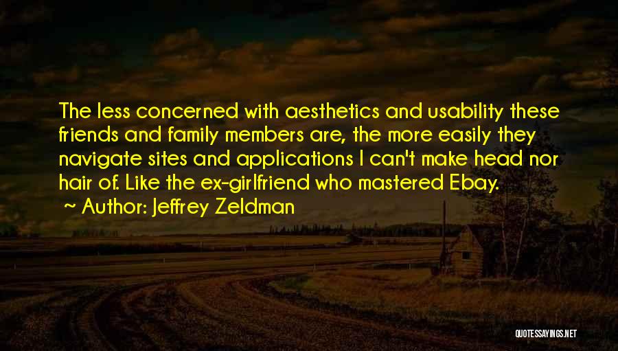 Jeffrey Zeldman Quotes: The Less Concerned With Aesthetics And Usability These Friends And Family Members Are, The More Easily They Navigate Sites And