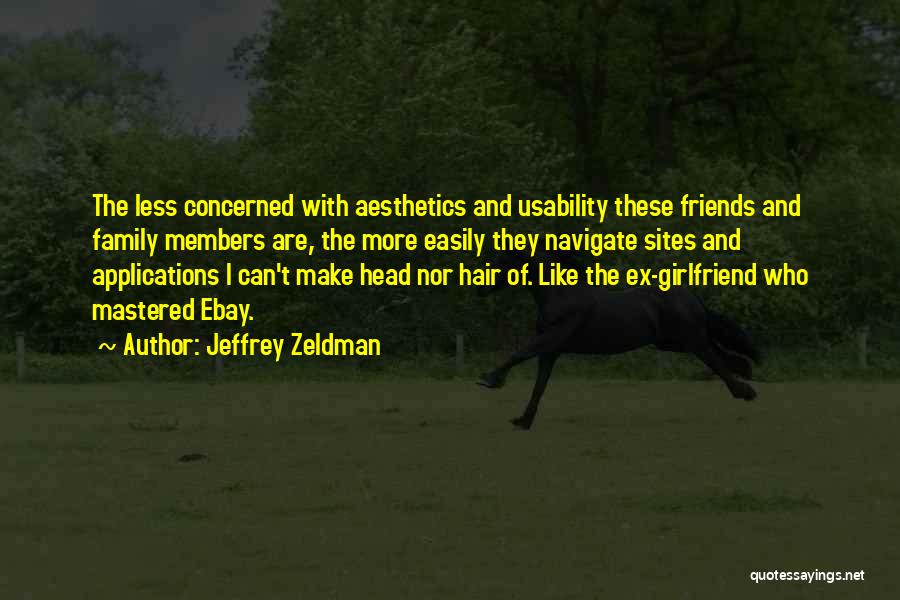 Jeffrey Zeldman Quotes: The Less Concerned With Aesthetics And Usability These Friends And Family Members Are, The More Easily They Navigate Sites And