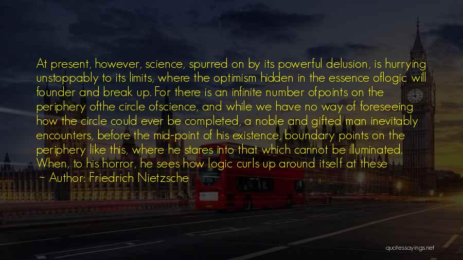 Friedrich Nietzsche Quotes: At Present, However, Science, Spurred On By Its Powerful Delusion, Is Hurrying Unstoppably To Its Limits, Where The Optimism Hidden